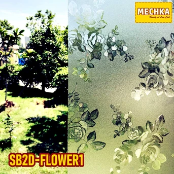 SB2D-FLOWER1 Glass Sheet Stiker Kaca Sandblast 2D Patterned