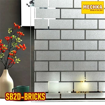 sb2d-bricks glass sheet stiker kaca sandblast 2d patterned