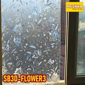 sb3d-flower3 glass sheet stickers stiker kaca sandblast 3d hologram