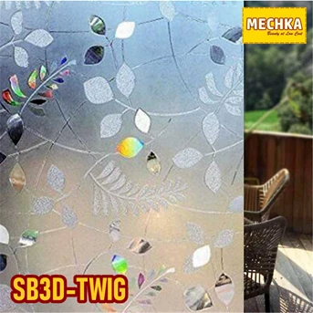 SB3D-TWIG Glass Sheet Stickers Stiker Kaca Sandblast 3D Hologram
