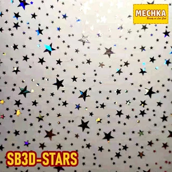 sb3d-stars glass sheet stickers stiker kaca sandblast 3d hologram