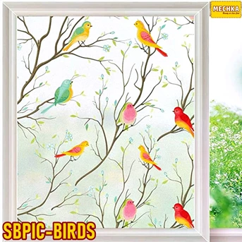 SBPIC-BIRDS Glass Sheet Stickers Stiker Kaca Sandblast Pictures