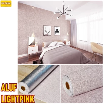 ALUF-LIGHTPINK - PET Foam Alumunium 3D Sheet Pelapis Dinding