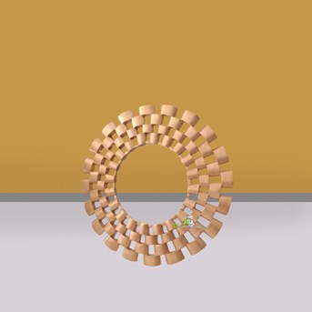 Cermin Square Holograph Gold Kerajinan Kayu