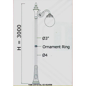Tiang PJU Decorative S3-2ARM