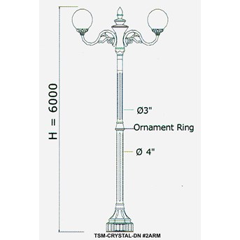 Tiang PJU Decorative DN-2ARM