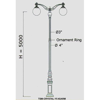 Tiang PJU Decorative Y5-2ARM