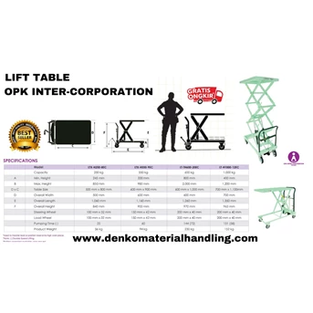 Lift Table OPK Inter Corporation - Cap 250 Kg - 1 Ton - Harga Murah