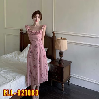 ELL-82108D Dress Wanita / Pakaian / Terusan / Gaun Perempuan / Cewe /