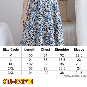 xtj-02171d dress wanita / pakaian / terusan / gaun perempuan / cewek-1
