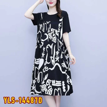 yls-14487d dress wanita / pakaian / terusan / gaun perempuan / cewek-5