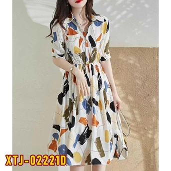 XTJ-02221D Dress Wanita / Pakaian / Terusan / Gaun Perempuan / Cewek