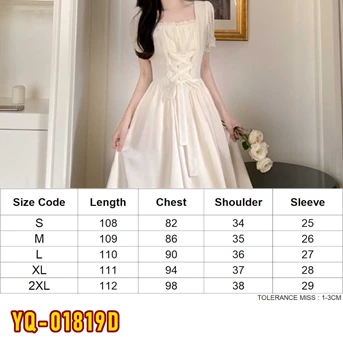 yq-01819d dress wanita / pakaian / terusan / gaun perempuan / cewe-5