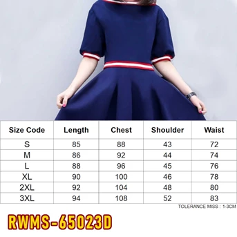 rwms-65023d dress wanita / pakaian / terusan / gaun perempuan / cewek-1