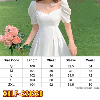 xhlf-22122d dress wanita / pakaian / terusan / gaun perempuan / cewek-1