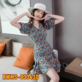 rwms-03343d dress wanita / pakaian / terusan / gaun perempuan / cewe-5