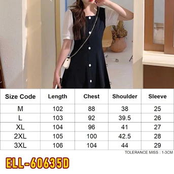 ell-60635d dress wanita / pakaian / terusan / gaun perempuan / cewek-1