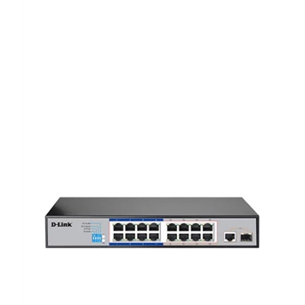 D-LINK DES-F1017P-E 250M 16-Port Fast Ethernet PoE Switch with 1 Giga