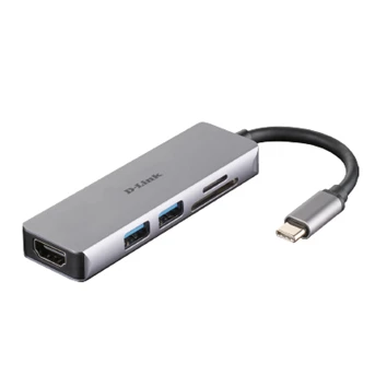 d-link dub-m530 5-in-1 usb type c hub with hdmi and sd/mic kabel usb