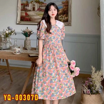 YQ-00307D Dress Wanita / Pakaian / Terusan / Gaun Perempuan / Cewek