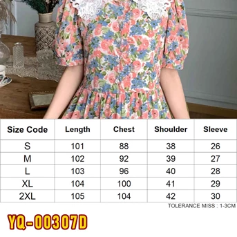 yq-00307d dress wanita / pakaian / terusan / gaun perempuan / cewek-1