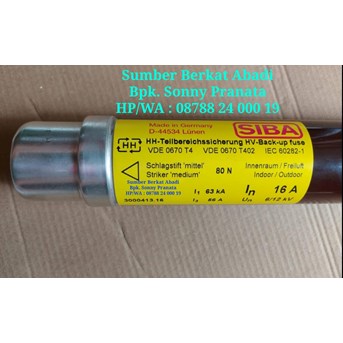 SIBA 16A FUSE 3000413.16 - 6/12kV - 16 A 300041316 - GENUINE GERMANY