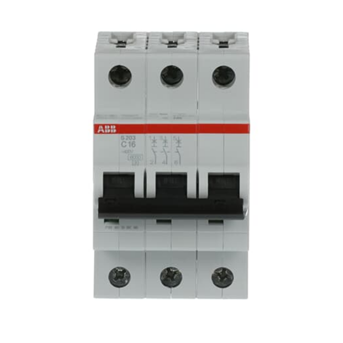 ABB MCB Mini Circuit Breaker S203-C16 3Pole 16A 6kA 2CDS253001R0164