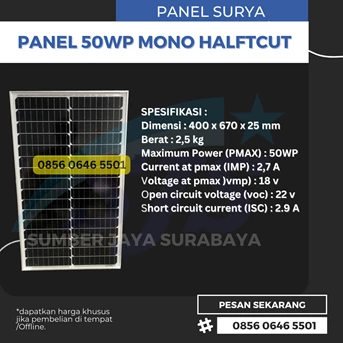 Solar Cell 50Wp Mono Halftcut Solar Panel 50Wp Mono Halfcut