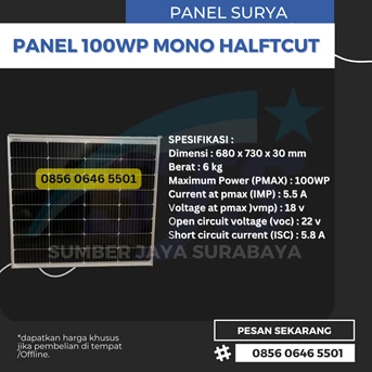 Solar Cell 100Wp Mono Halftcut Solar Panel 100Wp Mono Halfcut