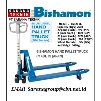 Bishamon Blue Label HAND PALLET TRUCK ( Bm Series ) PT Bishamon