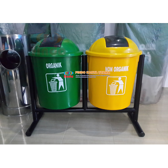 Pusat Tempat Sampah Bulat Dua Warna 0019 / Tempat Sampah