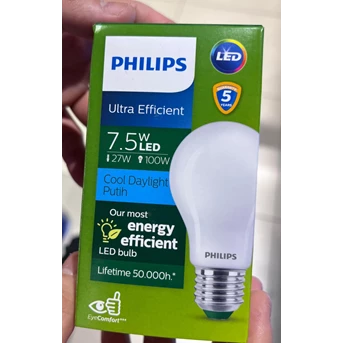lampu led bulb ultra efficient 7.5w merk philips-1