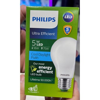 Lampu LED Bulb Ultra Efficient 5W Merk Philips