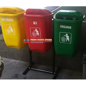pusat tempat sampah oval tiga warna 532 / tempat sampah-1