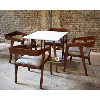 Set Meja Trestle Wood Kerajinan Kayu