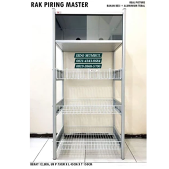 Rak Piring Aluminium Kaca Master