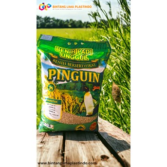 KEMASAN PLASTIK FULL COLOR PRINTING UNTUK BENIH PADI 5KG