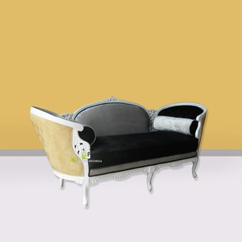 Sofa Amaris Black & White Kerajinan Kayu