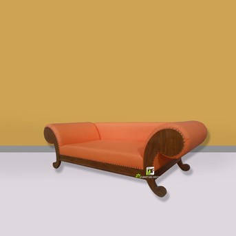 Sofa Jepotama Orange Kerajinan Kayu