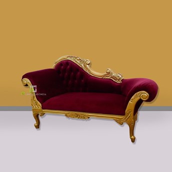 Sofa Najbole Red Gold Luxury Kerajinan Kayu