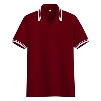 Kaos Polo Kerah Strip Putih