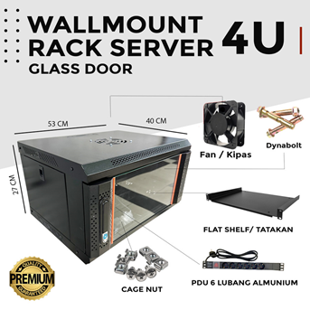 Wallmount Rack 4U Single Door Rack Server Murahh