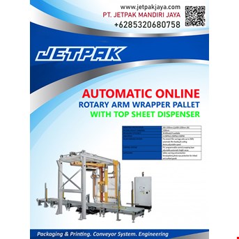 automatic online rotary arm wrapper pallet with top sheet dispenser-1