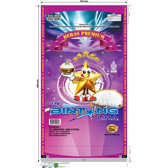 KEMASAN PLASTIK UNTUK BERAS 10KG FULL COLOR PRINTING
