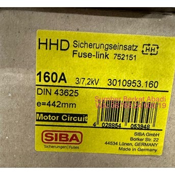 SIBA 160 A 3010953.160 160A 7.2kV 67x442 80N 3010953160 3010953 160