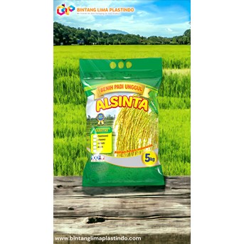 KEMASAN PLASTIK NYLON 5KG UNTUK BENIH PADI UNGGUL FULL COLOR PRINTING