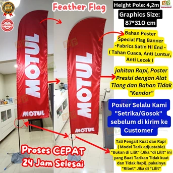 Flag Banner 4m/Flying Banner 4m+Poster Fabrics Satin Hi End+24 Jam