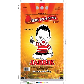 KEMASAN PLASTIK NYLON BERAS 5KG COLOR PRINTING