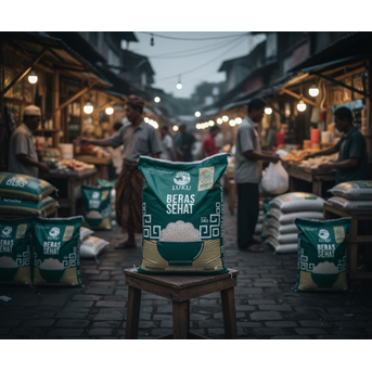 KEMASAN PLASTIK BERAS 5KG COLOR PRINTING DENGAN DESAIN ANDA SENDIRI