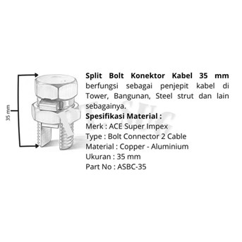 bolt konektor 35mm / splitbolt kabel 35mm / split bolt connector 35mm-1